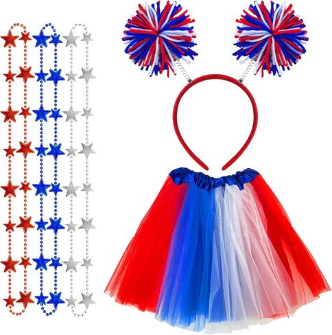 4th of July Costume Accessories Set for Women USA Accessories Independence Day Tutu Skirt Parade Party Accessories in Kuwait