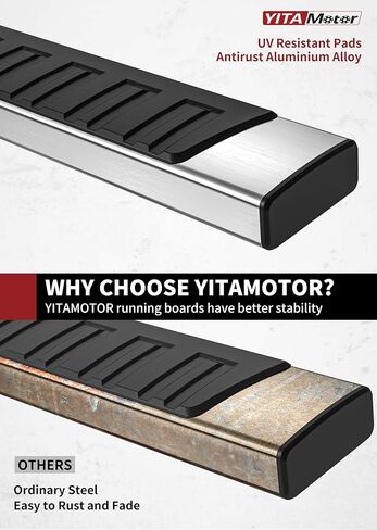 YITAMOTOR 6 Inches Running Boards Compatible with 2007-2021 Toyota Tundra CrewMax Cab Side Steps Nerf Bars in Saudi Arabia