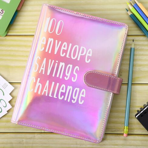 Aliceset 100 Envelopes Money Saving Challenge Binder, Easy and Fun Way to Save 5, 050, Budget Binder Savings Challenge Book with Cash Envelopes for Budgeting Planner Saving Money(Black, White) in Saudi Arabia