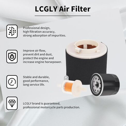 Air Filter 11029-1004 & Oil Filter 49065-2057 49065-2062 & Fuel Filter 49019-0027 691035 Compatible with Kawasaki Mule 500 520 550 600 610 2500 2510 2520 KAF400A KAF400 KAF300 KAF300A KAF620A in Saudi Arabia