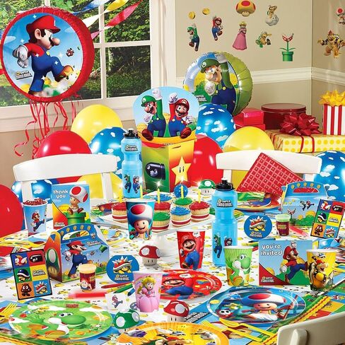 90 Pcs Mario Party Supplies Mario Plates Mario Napkins Mario Cups Mario Party Decorations for Mario Party Favors (Serve 30) in Kuwait