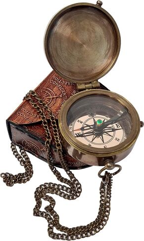 Brass Nautical - Thoreau's Go Confidently Brass Compass, Gift for Graduation, Confirmation Day, Baptism, New Year Gift, Birthday, Anniversary, Communion, Camping Gift in Saudi Arabia