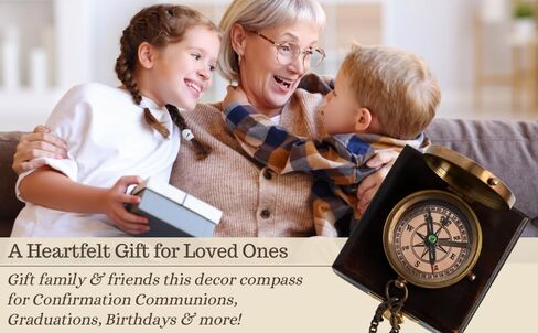 Brass Nautical - Thoreau's Go Confidently Brass Compass, Gift for Graduation, Confirmation Day, Baptism, New Year Gift, Birthday, Anniversary, Communion, Camping Gift in Saudi Arabia