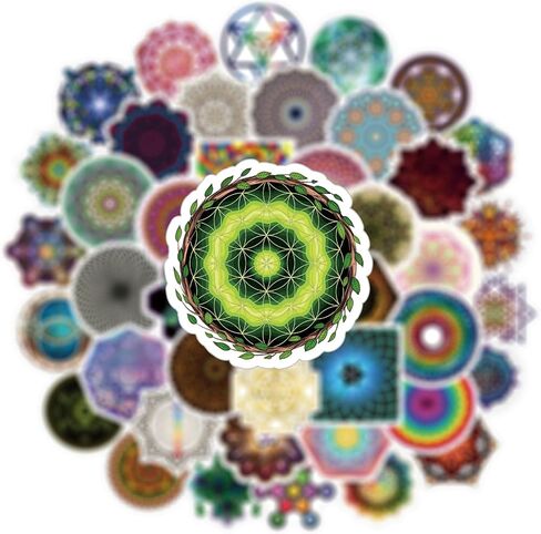 53 قطعة من ملصقات الهندسة المقدسة ملصقات جمالية من الفينيل ملصقات مقاومة للماء لأجهزة الكمبيوتر المحمول، مصدات الصدمات، لوح التزلج، زجاجة المياه، الكمبيوتر، الهاتف، ملصقات الرسوم المتحركة للأطفال المراهقين البالغين in Kuwait