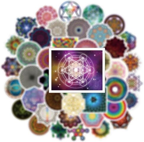 53 قطعة من ملصقات الهندسة المقدسة ملصقات جمالية من الفينيل ملصقات مقاومة للماء لأجهزة الكمبيوتر المحمول، مصدات الصدمات، لوح التزلج، زجاجة المياه، الكمبيوتر، الهاتف، ملصقات الرسوم المتحركة للأطفال المراهقين البالغين in Kuwait