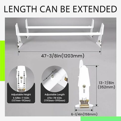 KUAFU Adjustable Van Roof Ladder Rack Carrier with 2 Cross Bars Compatible with Chevy Dodge Ford GMC Express 47''-77'' 500lbs in Saudi Arabia