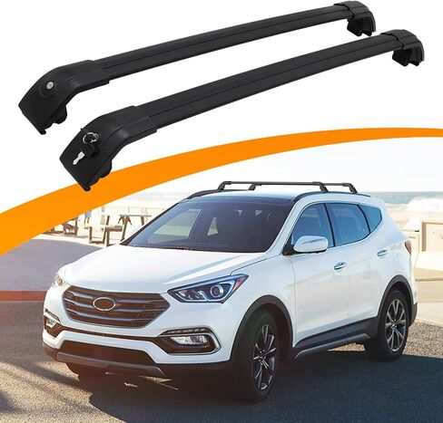 Snailfly Black Crossbars Fit for 2013-2018 Hyundai Santa Fe Sport Cross Bars Roof Luggagr Rack (ONLY for Model with Side Rails) in Saudi Arabia