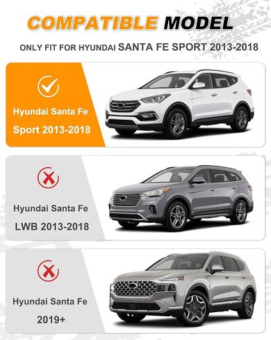 Snailfly Black Crossbars Fit for 2013-2018 Hyundai Santa Fe Sport Cross Bars Roof Luggagr Rack (ONLY for Model with Side Rails) in Saudi Arabia