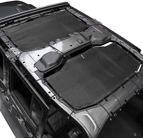 JeCar JLU Sun Shade Mesh Sunshade Provides UV Sun Protection Compatible with Jeep Wrangler 2018-2023 JL Unlimited 4 Door Front & Rear, 2 Pieces in Saudi Arabia