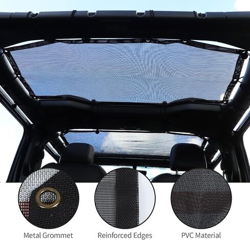 JeCar JLU Sun Shade Mesh Sunshade Provides UV Sun Protection Compatible with Jeep Wrangler 2018-2023 JL Unlimited 4 Door Front & Rear, 2 Pieces in Saudi Arabia