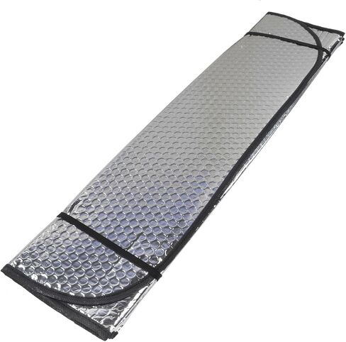 BDK Standard Chrome Double Bubble Folding Accordion Auto Windshield Sun Shade - يحجب الأشعة فوق البنفسجية من الشمس واقي الشمس، ظلة للحفاظ على سيارتك باردة وخالية من الأضرار، سهلة الاستخدام - 58 × 24 بوصة، AS-215 in Saudi Arabia