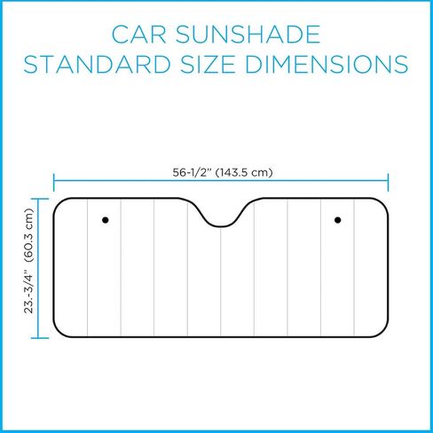 BDK Standard Chrome Double Bubble Folding Accordion Auto Windshield Sun Shade - يحجب الأشعة فوق البنفسجية من الشمس واقي الشمس، ظلة للحفاظ على سيارتك باردة وخالية من الأضرار، سهلة الاستخدام - 58 × 24 بوصة، AS-215 in Saudi Arabia