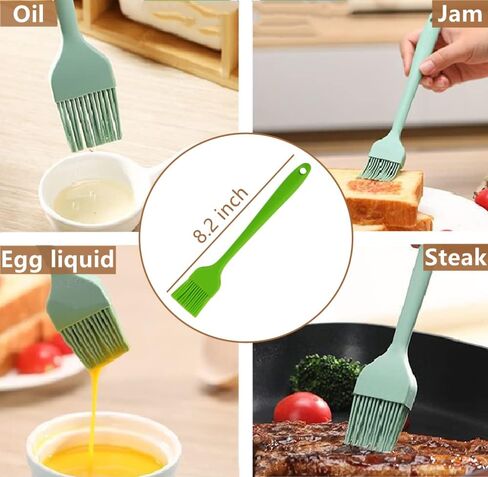 Air Fryer Accessories, Includes 7 inch Cake Barrel, Pizza Pan and 50Pcs Non-stick Disposable Air Fryer Liners Baking Paper, Silicone Basting Pastry Brush as Bonus (Green) in Saudi Arabia
