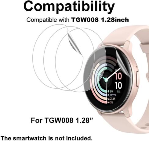 Compatible with OYV TGW008 1.28", Soft Smart Watch Screen Protector, TPU, 6-pack, Full Coverage, Bubble Self-healin in Saudi Arabia