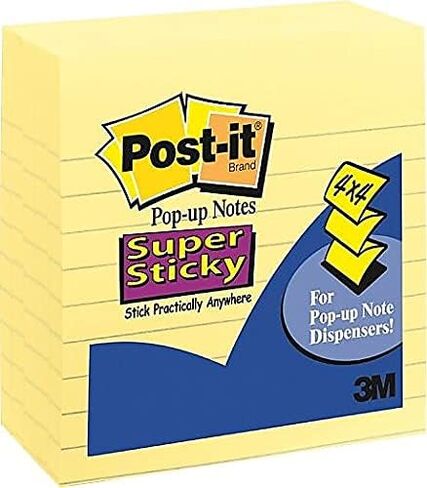 Post-it R440YWSS Pop-up Notes Refill, Lined, 4 x 4, Canary Yellow, 90-Sheet, 5/Pack in Saudi Arabia