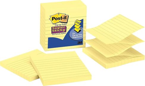 Post-it R440YWSS Pop-up Notes Refill, Lined, 4 x 4, Canary Yellow, 90-Sheet, 5/Pack in Saudi Arabia