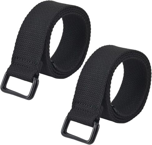 Web Belt for Men 2Pcs 51.18inch Casual Canvas Belt with Double Ring Buckle Cloth Belt for Men Canvas Fabric Belts in Saudi Arabia