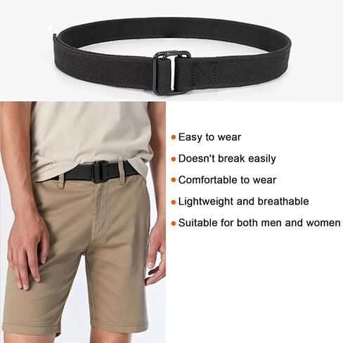 Web Belt for Men 2Pcs 51.18inch Casual Canvas Belt with Double Ring Buckle Cloth Belt for Men Canvas Fabric Belts in Saudi Arabia
