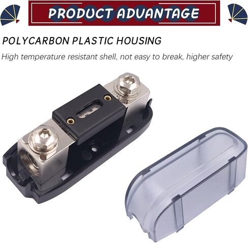 1 PC ANL Car Fuse Holder, 150 Amp Waterproof Metal Vehicle Audio Fuse Replacement for Protecting Line, Universal 0GA/4GA Durable Automotive Fuse Box Accessories for Truck SUV Car (Black) in Saudi Arabia