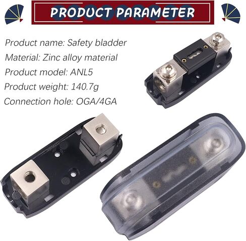 1 PC ANL Car Fuse Holder, 150 Amp Waterproof Metal Vehicle Audio Fuse Replacement for Protecting Line, Universal 0GA/4GA Durable Automotive Fuse Box Accessories for Truck SUV Car (Black) in Saudi Arabia
