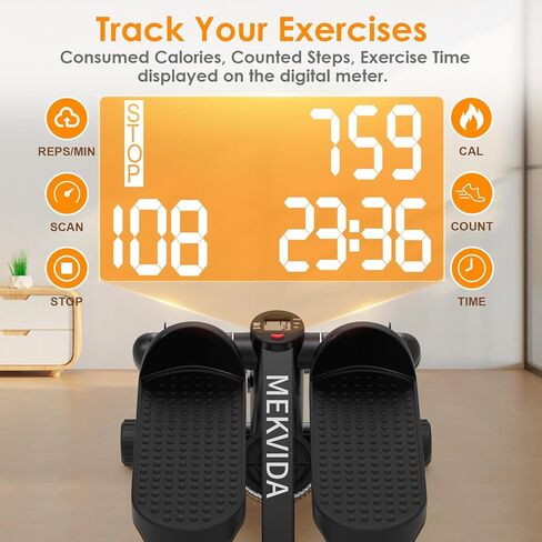 جهاز ستيبر للتمرين مع أشرطة مقاومة وسجادة أرضية، جهاز ستيبر صغير للمنزل، جهاز محمول لتمارين اللياقة البدنية، سعة 330 رطل in Kuwait