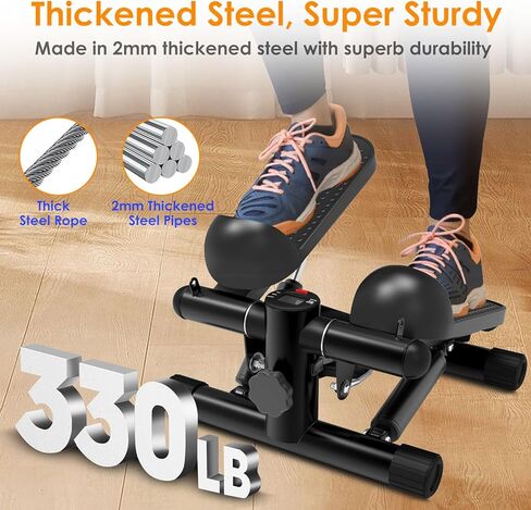 جهاز ستيبر للتمرين مع أشرطة مقاومة وسجادة أرضية، جهاز ستيبر صغير للمنزل، جهاز محمول لتمارين اللياقة البدنية، سعة 330 رطل in Kuwait