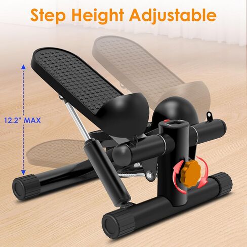 جهاز ستيبر للتمرين مع أشرطة مقاومة وسجادة أرضية، جهاز ستيبر صغير للمنزل، جهاز محمول لتمارين اللياقة البدنية، سعة 330 رطل in Kuwait