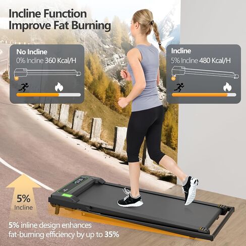 Treadmill with Incline Walking Pad Treadmill with Incline Manual Incline Under Desk Treadmill for Home/Office, 2.5HP Inclined Treadmills with Remote Control and LED Display in Saudi Arabia
