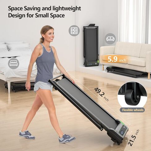 Treadmill with Incline Walking Pad Treadmill with Incline Manual Incline Under Desk Treadmill for Home/Office, 2.5HP Inclined Treadmills with Remote Control and LED Display in Saudi Arabia