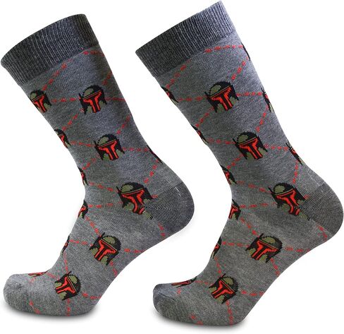 STAR WARS The Mandalorian Boba Fett Head Argyle Men's 2 Pack Crew Socks in Saudi Arabia