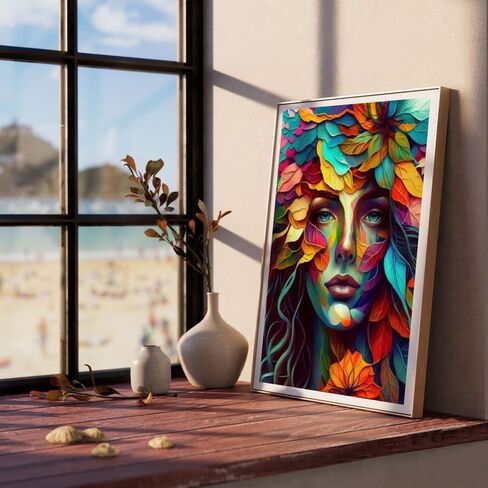 Reofrey Complete Adult Paint by Numbers Kit Woman - 40x50cm Canvas, Flowers Watercolor Paint - Acrylic Paint Set - Relaxing DIY Art for Beginners & Experts - Home Wall Decoration in Saudi Arabia