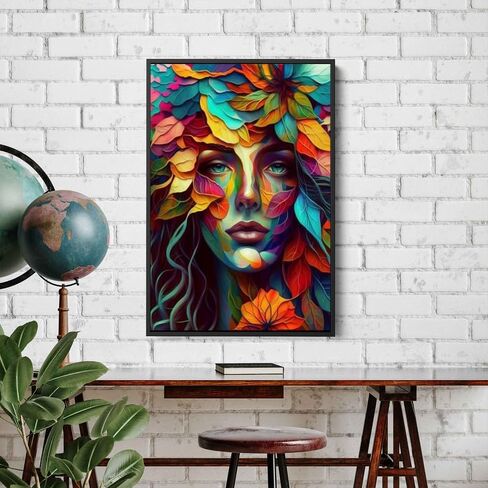 Reofrey Complete Adult Paint by Numbers Kit Woman - 40x50cm Canvas, Flowers Watercolor Paint - Acrylic Paint Set - Relaxing DIY Art for Beginners & Experts - Home Wall Decoration in Saudi Arabia