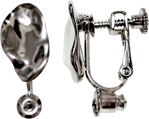 محولات أقراط بمشبك للنساء من الفضة ذات مشبك على شكل عضوي على محولات أقراط مثقوبة لمشبك ميابي جريس in Kuwait