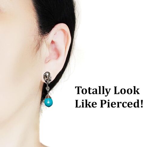 محولات أقراط بمشبك للنساء من الفضة ذات مشبك على شكل عضوي على محولات أقراط مثقوبة لمشبك ميابي جريس in Kuwait