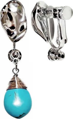 محولات أقراط بمشبك للنساء من الفضة ذات مشبك على شكل عضوي على محولات أقراط مثقوبة لمشبك ميابي جريس in Kuwait