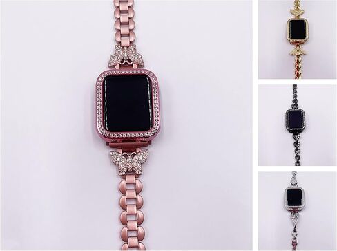 SaNgaiMEi 2-Pack Bling Apple Watch Case 40mm متوافق مع Apple Watch Series 6/5/4/SE واقي شاشة كريستال ألماس لامع غطاء ساعة Apple in Kuwait