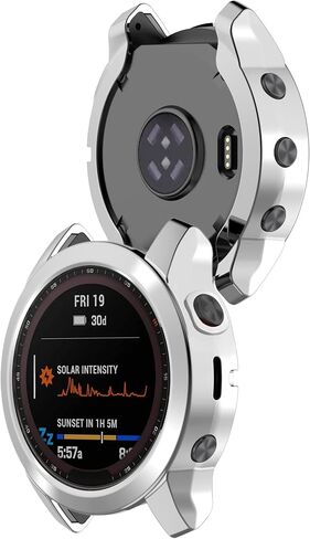 Case Cover Compatible with Garmin Fenix 7S Case Screen Protector, Soft TPU Plated Protector Cover Protective Case Frame for Garmin Fenix 7S/7S Solar/7S Sapphire Solar Smart Watch Accessories (3 Pack) in Saudi Arabia