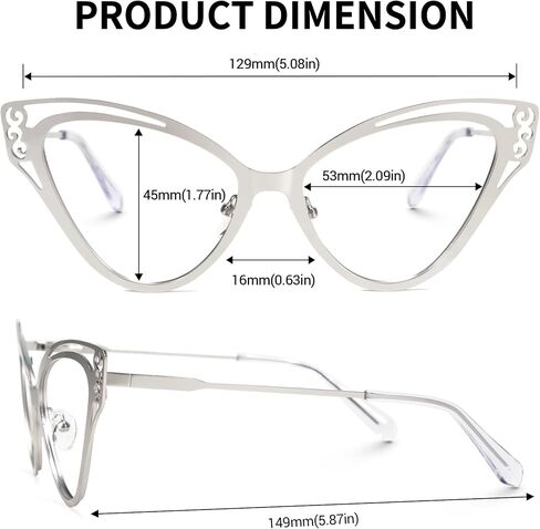 نظارات VOOGLAM Fashion Cateye Blue Light للنساء مضادة للأشعة فوق البنفسجية وإجهاد العين الجافة ونظارات الكمبيوتر والهاتف والتليفزيون in Saudi Arabia