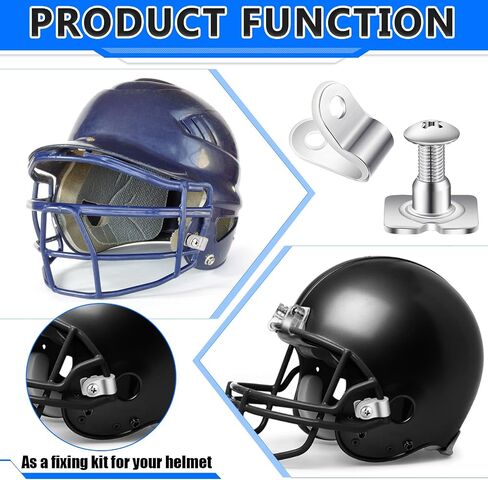 Football Helmet Repair Kit Football Helmet Hardware Kit R Shape Football Visor Clips Screws Nuts with Rubber Gaskets for Youth Hockey Baseball Sports in Saudi Arabia