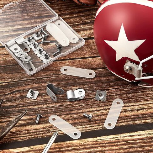 Football Helmet Repair Kit Football Helmet Hardware Kit R Shape Football Visor Clips Screws Nuts with Rubber Gaskets for Youth Hockey Baseball Sports in Saudi Arabia