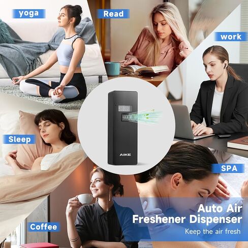 AIKE Automatic Air Freshener Spray Dispenser For Glade Wall-mount and Countertop D Battery Powered Black AK1801 in Saudi Arabia