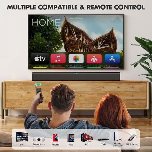 W-KING 90W (120W Peak) Sound Bar, 2.0 Soundbar for TV Home Theater Sound, TV Speakers Soundbar with Subwoofer Built-in, Bluetooth/HDMI-ARC/Opt/COA/AUX/RCA/USB, Sound Bars for TV with SUB Out (35.4") in Kuwait