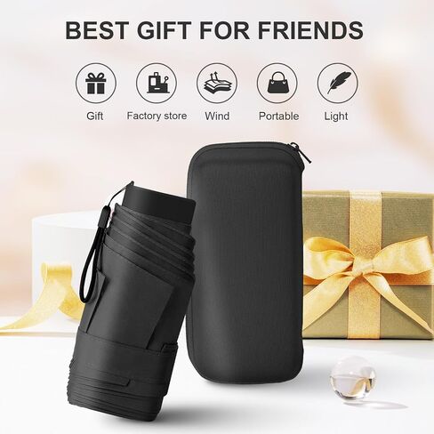 LEAGERA Compact Travel Umbrella with Case - Mini Umbrella for Purse- Small Lightweight & Tiny Design Perfect for Parasol Sun&Rain Umbrellas in Kuwait