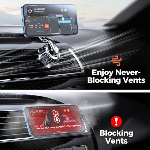 Magnetic Car Phone Holder for iPhone and Samsung, 360 Rotatable Arm, Stable Magnets, Easy Installation, Compatible with 4-6.7 inch Smartphones, Tablets in Kuwait