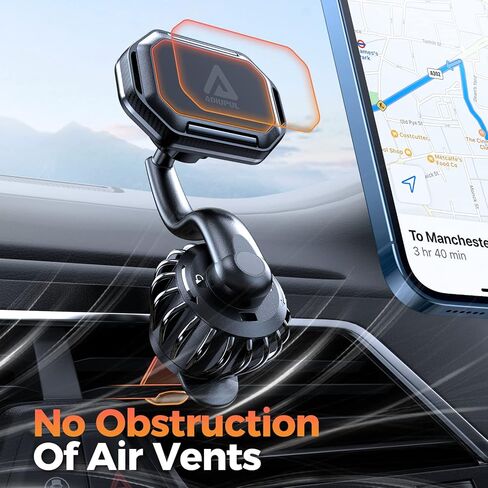 Magnetic Car Phone Holder for iPhone and Samsung, 360 Rotatable Arm, Stable Magnets, Easy Installation, Compatible with 4-6.7 inch Smartphones, Tablets in Kuwait