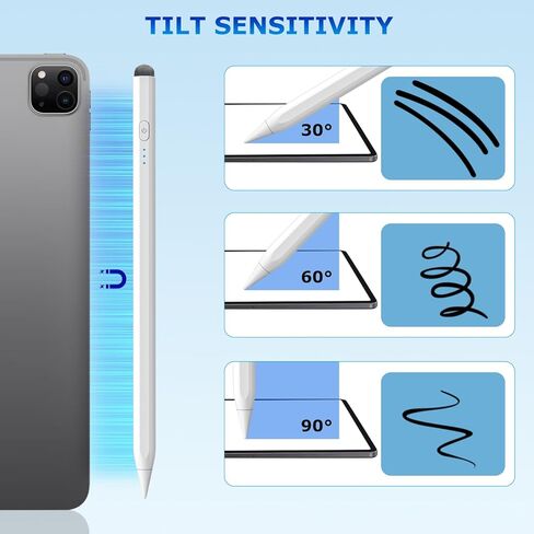 قلم ستايلس قلم أبل لجهاز iPad 10/9th Gen، قلم iPad ثنائي الطرف متوافق مع 2018-2023 iPad Pro 12.9/11 بوصة، iPad Mini 6th/5th Gen، iPad Air 3/4/5، iPad 6/7/8th Gen للكتابة/الرسم in Kuwait