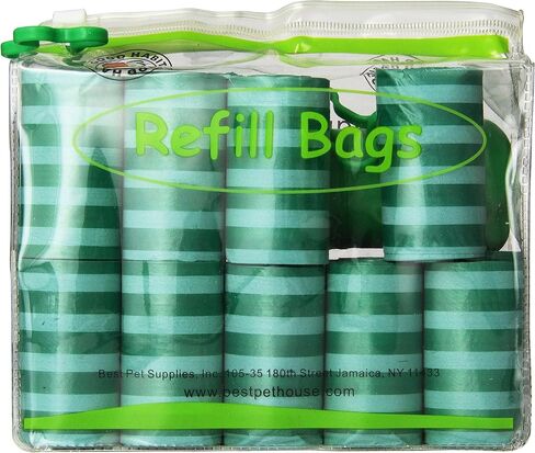 Best Pet Supplies, Inc. Scented Pet Waste/Poop Bag Refills - Green Stripes (240 Bags) in Saudi Arabia
