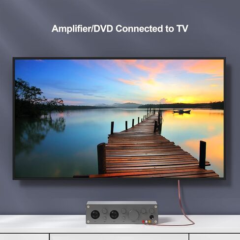 كابل AV بطول 6 أقدام، كابل 3 RCA ذكر إلى ذكر مكون صوت ستيريو ومخرج سلك فيديو محمي لمضخم صوت TV VCR DVD والمزيد in Kuwait