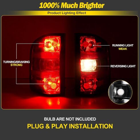AUTOWIKI Taillights for 2007-2013 Chevy Silverado 1500 2500 3500 - Chevrolet 07-13 Silverado Rear Lamps Assembly Tail Light Replacement Right Passenger Side 1pcs in Saudi Arabia