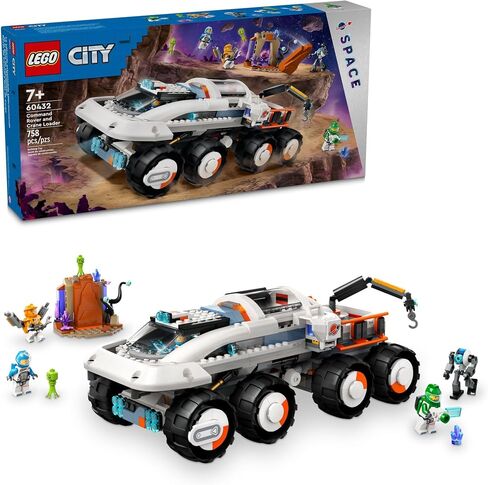 LEGO City Command Rover and Crane Loader Outer Space Toy Building Set, 4 Astronaut Toy Minifigures, Space Robot, 2 Alien Action Figures, Gift for 7 Year Old Boys, Girls, and Kids, 60432 in Saudi Arabia